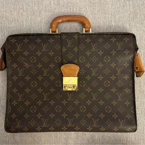 Vintage AUTHENTIC LOUIS VUITTON SERVIETTE FERMOIR MONOGRAM doctor bag